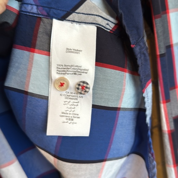 Martinique Blue Checkered Men's Shirt - Picture 3 of 6